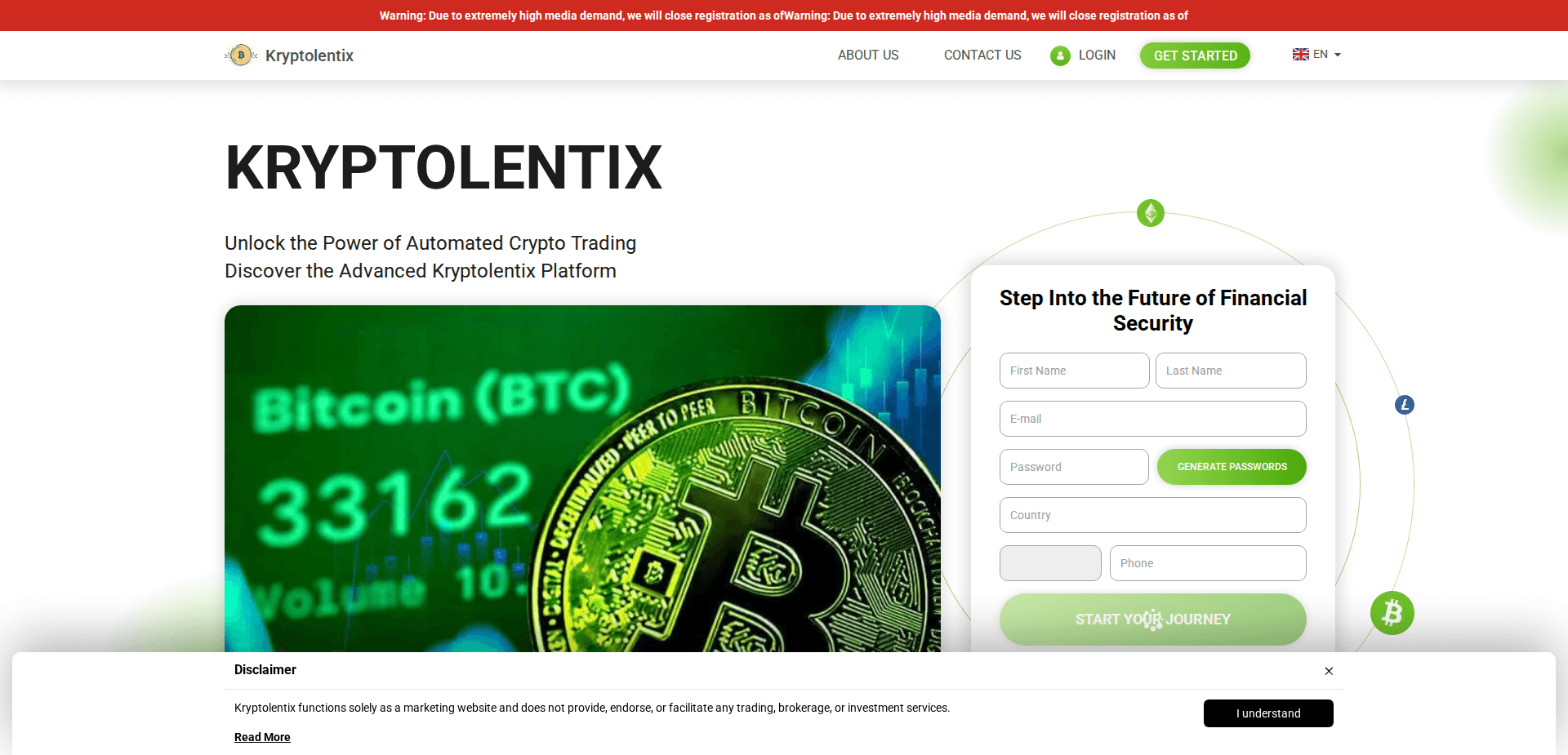 Website screenshot for https://kryptolentix-software.com/ - 1