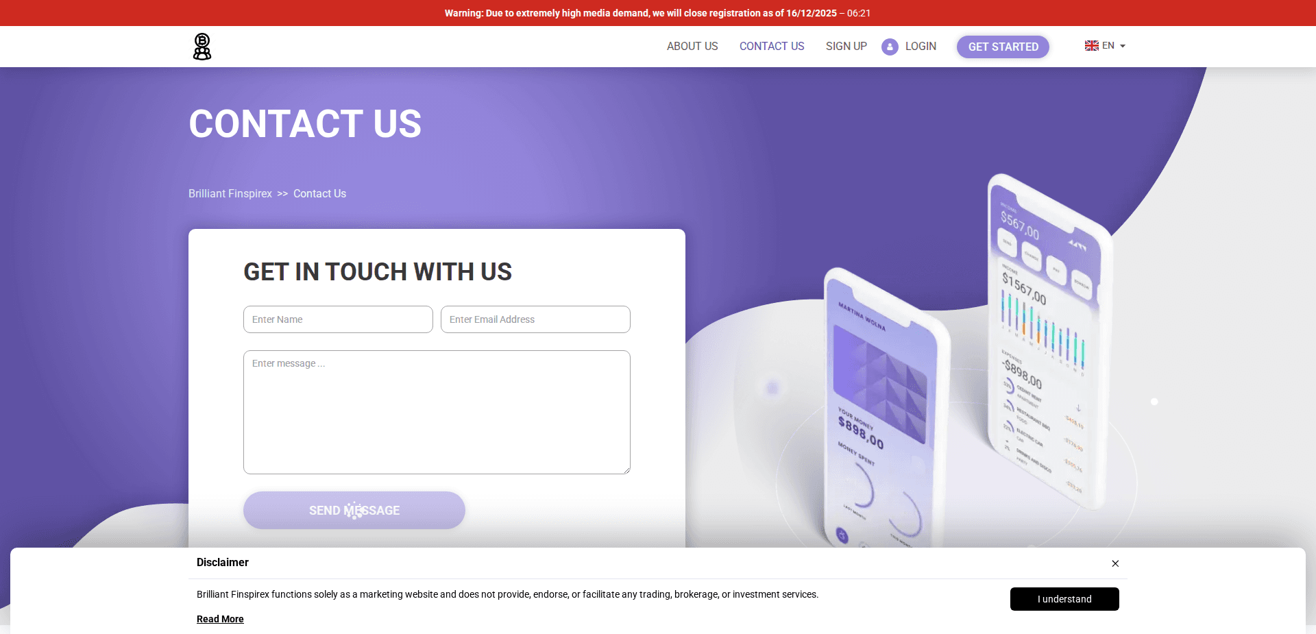 Website screenshot for https://brilliant-finspirexsoft.com/ - 2