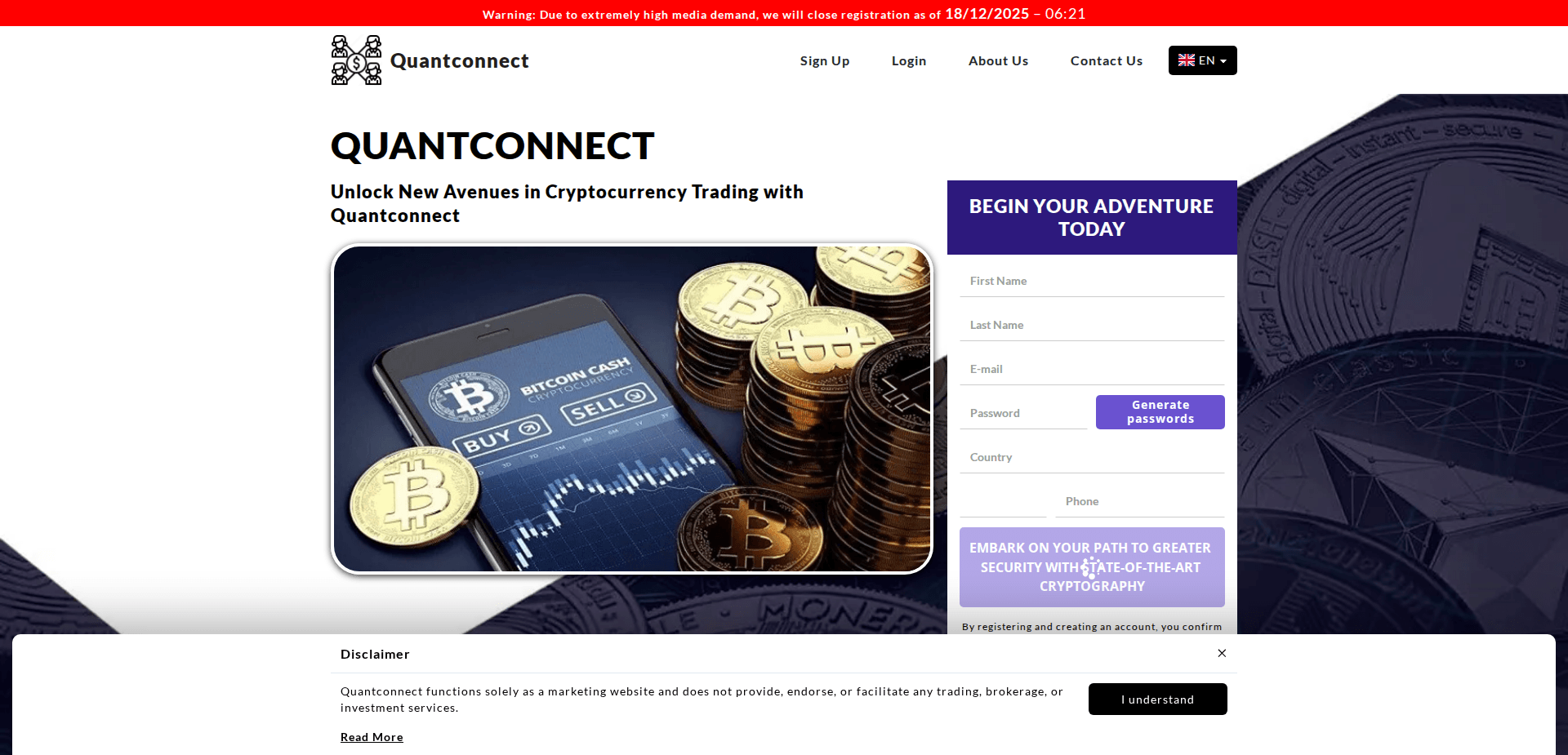 Website screenshot for https://quantconnectsystem.com/ - 1