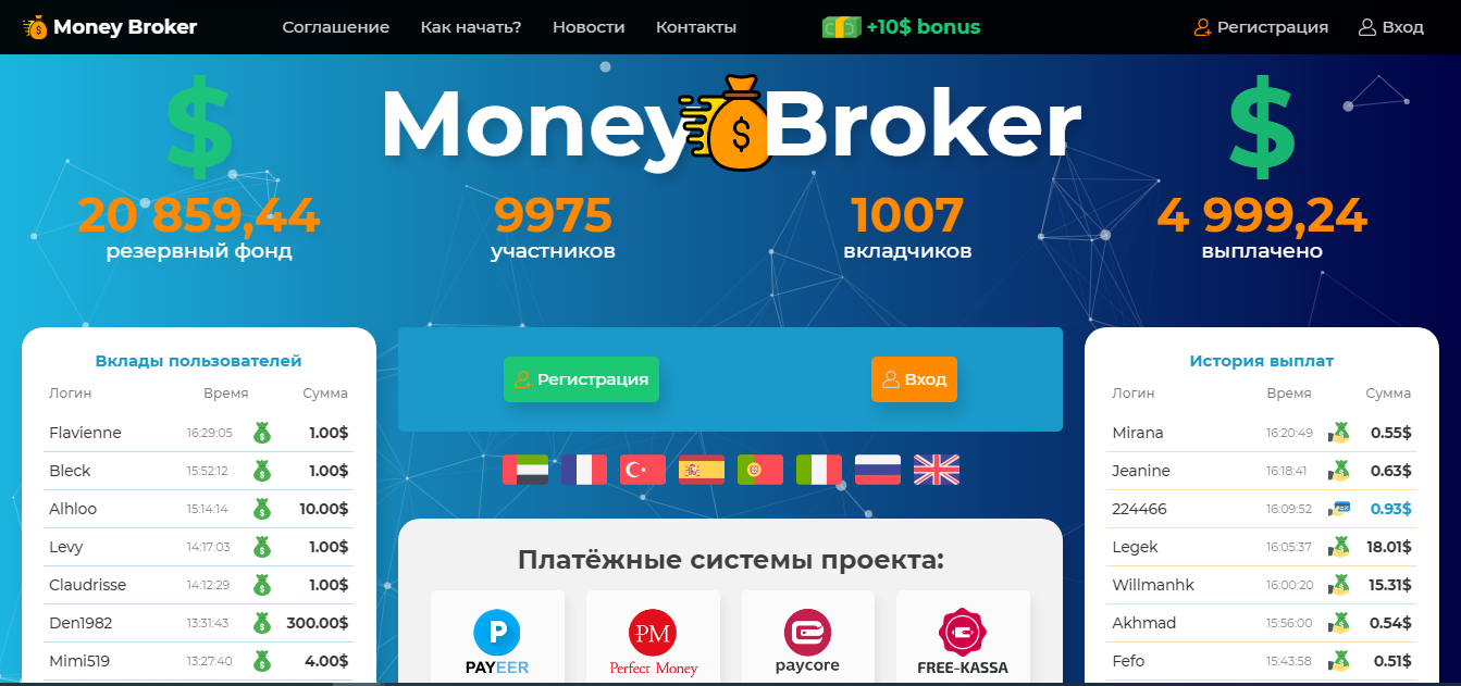 Money Broker - очередной фальшивый проект для потери денег 