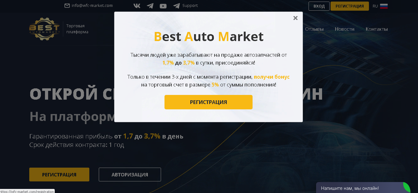 Best Auto Market - открой свой интернет-магазин у мошенников 