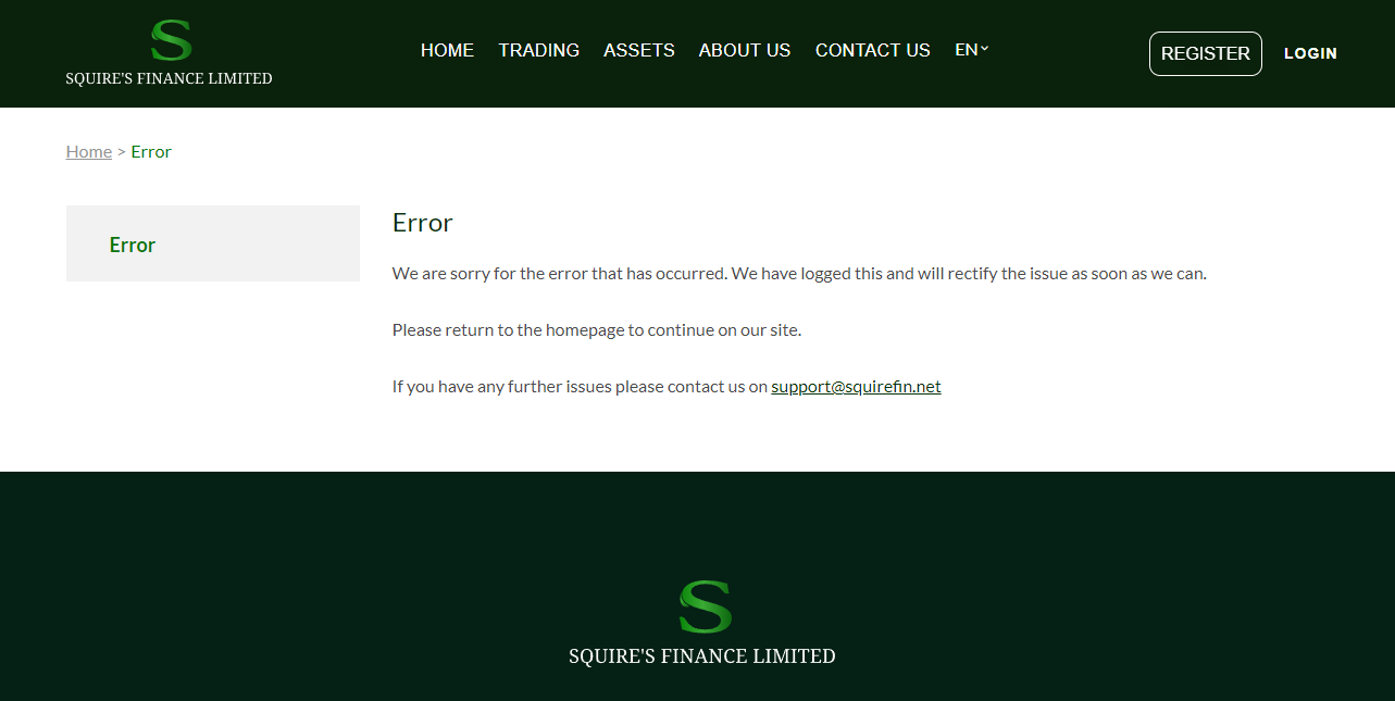 Squire's Finance Limited - очередной липовый брокер для потери денег 