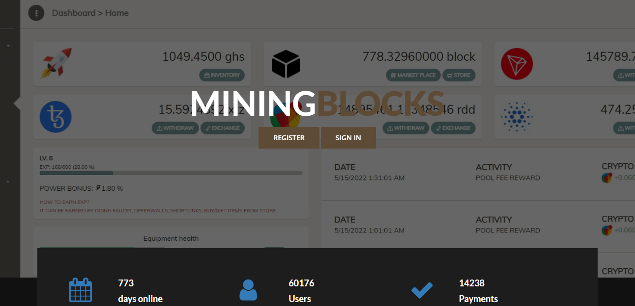 MiningBlocks - очередной майнинговый лохотрон для потери денег 